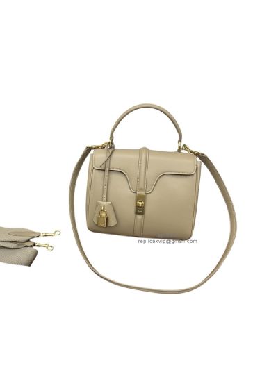 Celine Small 16 Shoulder Crossbody Bag Beige Natural Calfskin 188003 