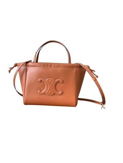 Celine Small Cabas Drawstring Cuir Triomphe Shoulder Crossbody Bag Tan Smooth Calfskin 111013 