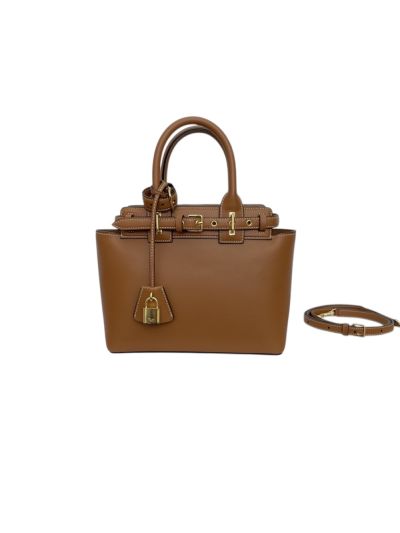 Celine Teen Celine Conti Shoulder Crossbody Bag Brown Supple Calfskin 114543 