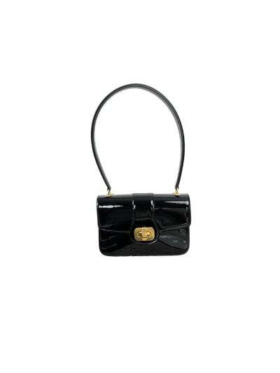 Celine Teen Josephine Top Handle Bag Black Patent Calfskin Leather 121423 