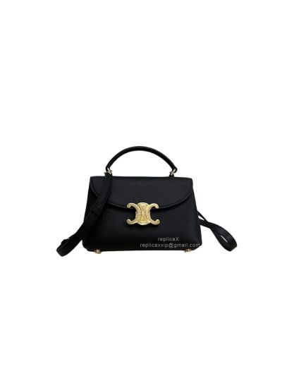 Celine Teen Nino Shoulder Crossbody Bag Black Calfskin Leather 118113 