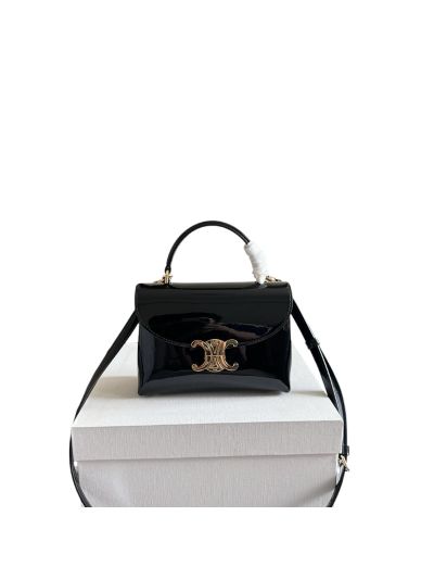 Celine Teen Nino Blacke Patent Calfskin Leather Shoulder Crossbody Bag 118113 