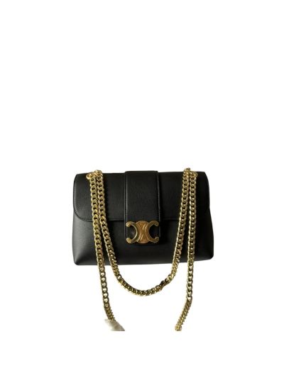 Celine Teen Victoire Shoulder Crossbody Bags Black Supple Calfskin 116592 