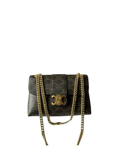 Celine Teen Victoire Shoulder Crossbody Bag Brown Triomphe Canvas