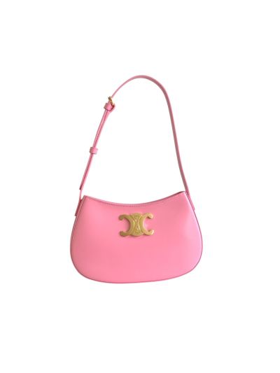 Celine Triomphe Medium Tilly Pink Shiny Calfskin Shoulder Bag 115703 