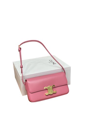 Celine Triomphe Shoulder Bag Pink Triomphe Canvas 194143 