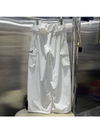 Chanel A-Line Belted Pants in White