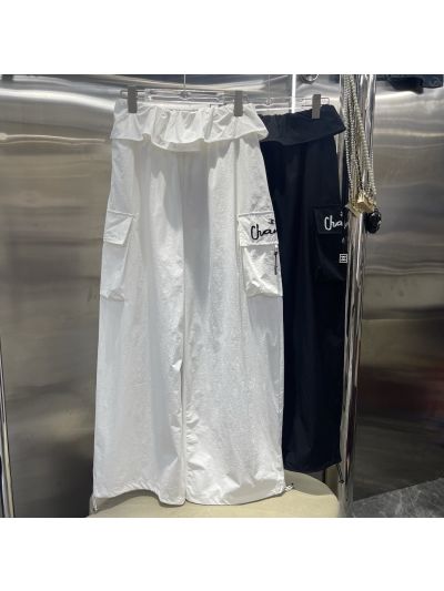 Chanel A-Line Belted Pants in White