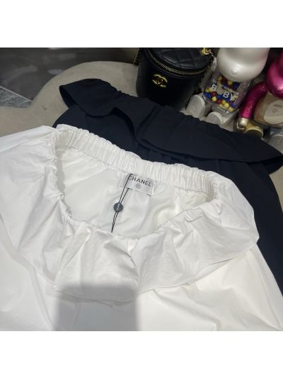 Chanel A-Line Belted Pants in White