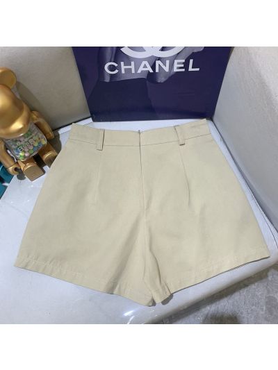 Chanel Contrast-Trim Monogram Pants