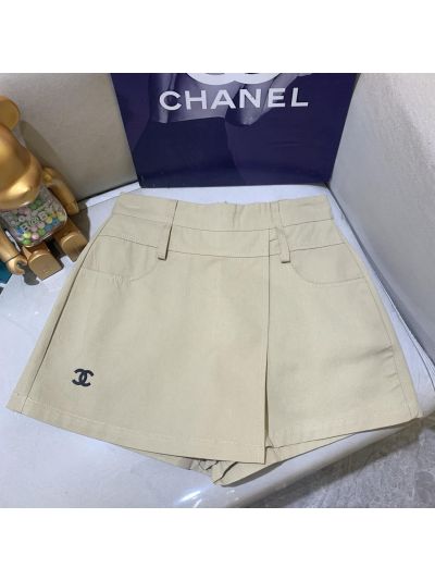 Chanel Contrast-Trim Monogram Pants