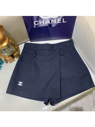 Chanel Contrast-Trim Monogram Pants