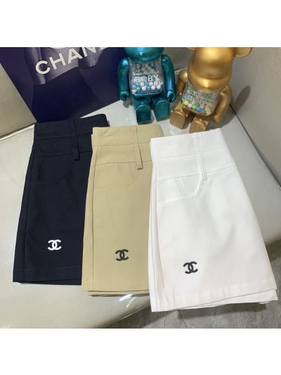Chanel Contrast-Trim Monogram Pants