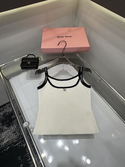 Chanel Contrast-Trim Top in White and Black