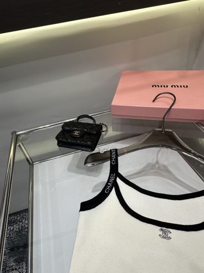 Chanel Contrast-Trim Top in White and Black