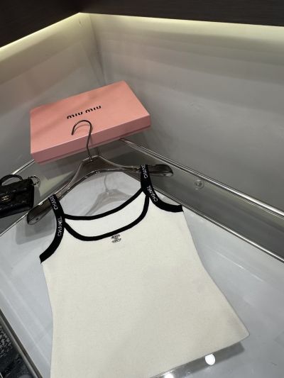 Chanel Contrast-Trim Top in White and Black