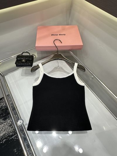 Chanel Contrast-Trim Top in White and Black