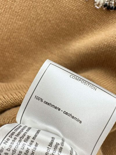 Chanel Crew Neck Embroidered Sweater in Camel