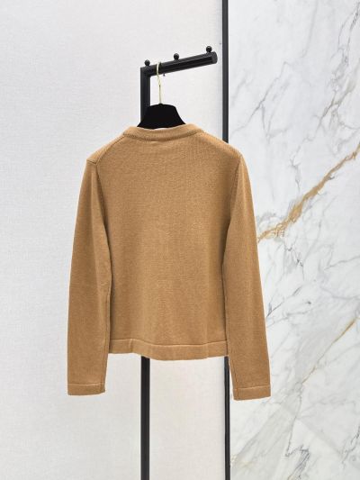 Chanel Crew Neck Embroidered Sweater in Camel
