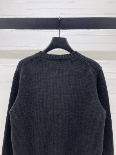 Chanel Crew Neck Long Sleeve Cardigan in Navy