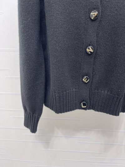 Chanel Crew Neck Long Sleeve Cardigan in Navy