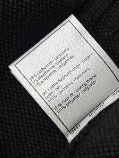Chanel Crew Neck Long Sleeve Cardigan in Navy
