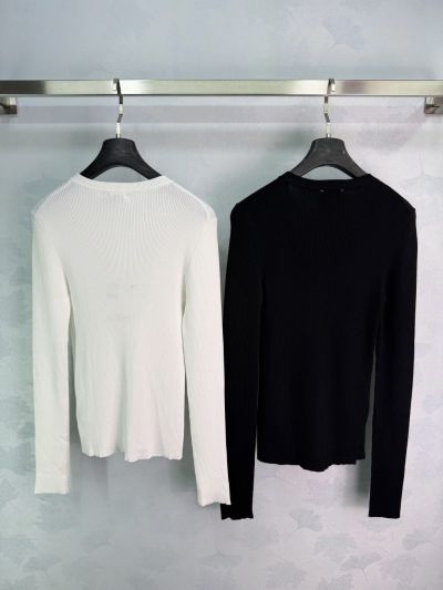 Chanel Crew Neck Long Sleeve Cardigan in White