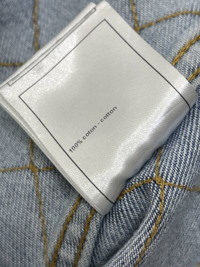 Chanel Crew Neck Plaid Jacket in Light Blue