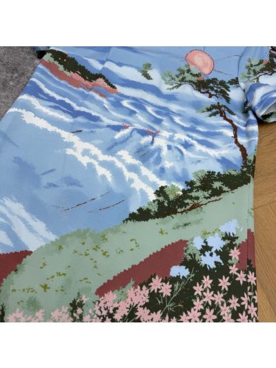 Chanel Crew Neck Short Sleeve Dress in Multicolor