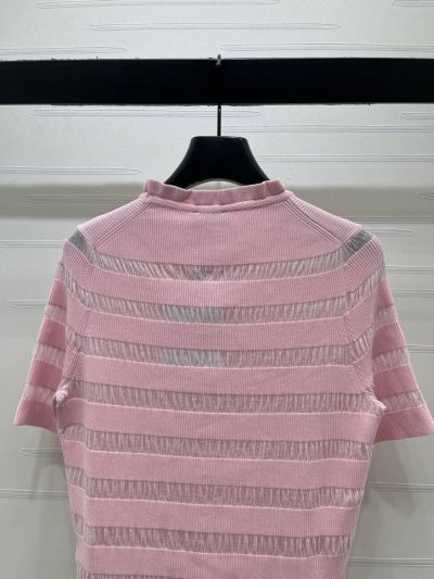 Chanel Crew Neck Short Sleeve Dress in Pink