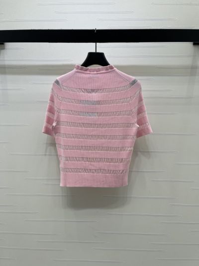 Chanel Crew Neck Short Sleeve Dress in Pink