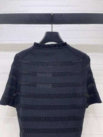 Chanel Crew Neck Short Sleeve Top in Navy
