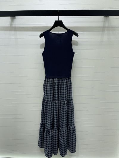 Chanel Crew Neck Sleeveless Dress in Navy