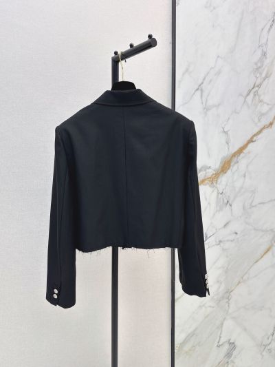 Chanel Cropped Double-Breasted Coat in Black