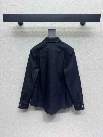 Chanel Denim Button-Front Jacket in Navy