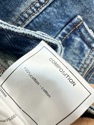 Chanel Denim Button-Front Pants in Blue