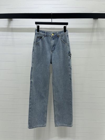 Chanel Denim Cargo Pants in Light Blue