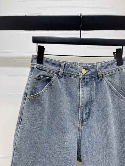 Chanel Denim Cargo Pants in Light Blue