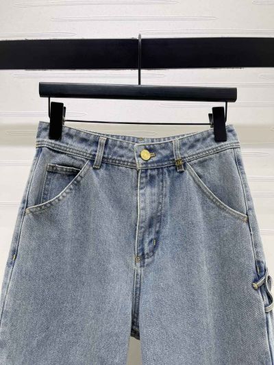 Chanel Denim Cargo Pants in Light Blue