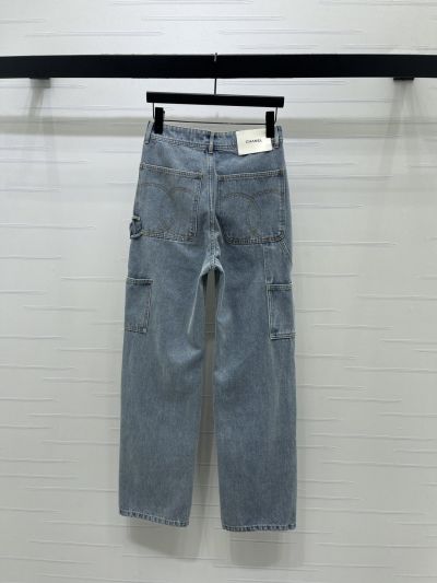 Chanel Denim Cargo Pants in Light Blue