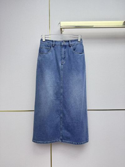 Chanel Denim Maxi Skirt in Blue