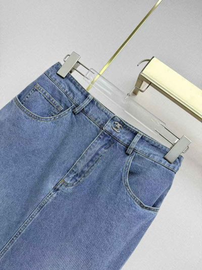 Chanel Denim Maxi Skirt in Blue
