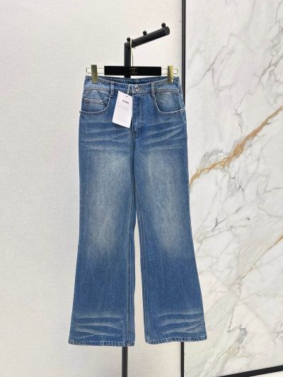 Chanel Denim Wide-Leg Pants in Blue