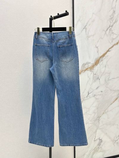 Chanel Denim Wide-Leg Pants in Blue