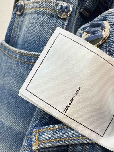 Chanel Denim Wide-Leg Pants in Blue