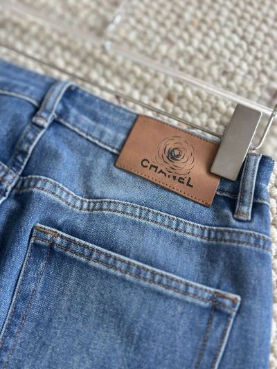 Chanel Denim Wide-Leg Pants in Blue