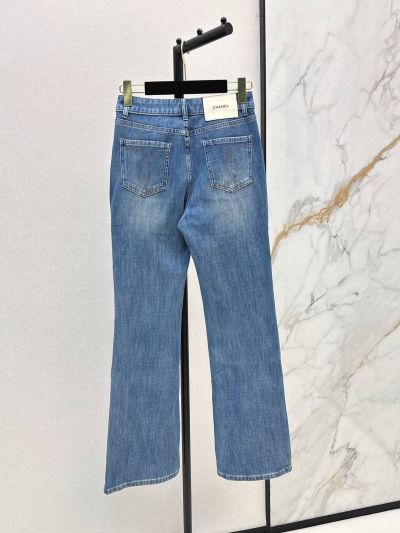 Chanel Denim Wide-Leg Pants in Light Blue