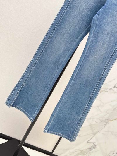 Chanel Denim Wide-Leg Pants in Light Blue