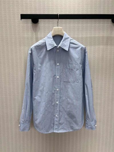 Chanel Embroidered Button-Front Shirt in Blue