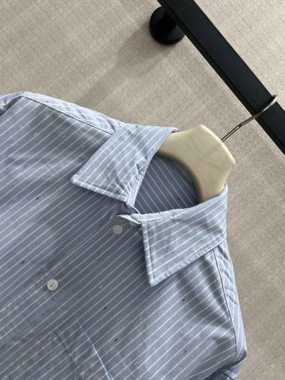 Chanel Embroidered Button-Front Shirt in Blue
